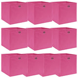 Cajas de almacenamiento de Vidaxl 10 PCS 32x32x32 CM Fabric Pink