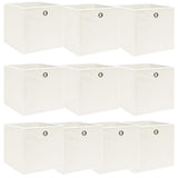 Scatole di archiviazione Vidaxl 10 PC 32X32X32 CM tessuto bianco