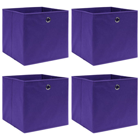 Boîtes de stockage Vidaxl 4 PCS 32x32x32 cm Fabric Purple