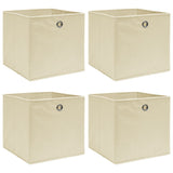 Scatole di archiviazione Vidaxl 4 PC 32x32x32 CM Crema in tessuto