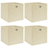 Boîtes de rangement Vidaxl 4 PCS 32x32x32 cm Crème de tissu -colore