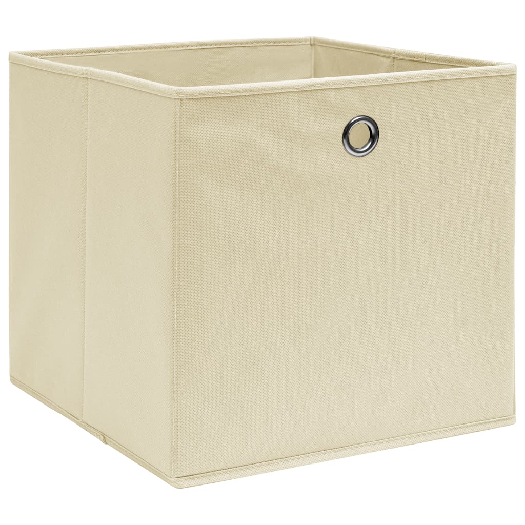 Vidaxl opbergboxen 4 st 32x32x32 cm stof crèmekleurig