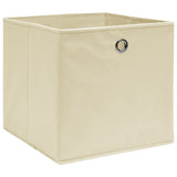 Scatole di archiviazione Vidaxl 4 PC 32x32x32 CM Crema in tessuto