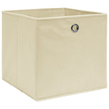 Boîtes de rangement Vidaxl 4 PCS 32x32x32 cm Crème de tissu -colore