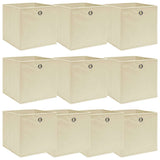 Boîtes de rangement Vidaxl 10 PCS 32x32x32 cm Crème de tissu -colore