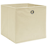 Cajas de almacenamiento de Vidaxl 10 PCS 32X32X32 CM CREME CORLADO