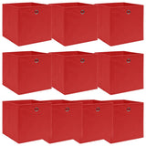 Vidaxl Storage boxes 10 pcs 32x32x32 cm Fabric red