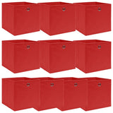 Boîtes de stockage Vidaxl 10 PCS 32x32x32 cm Red