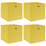 Boîtes de rangement Vidaxl 4 PCS 32x32x32 cm Tissu jaune
