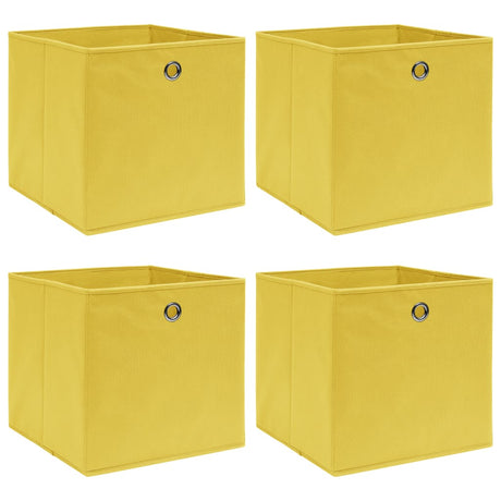 Boîtes de rangement Vidaxl 4 PCS 32x32x32 cm Tissu jaune