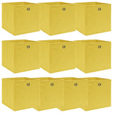 Scatole di archiviazione Vidaxl 10 pezzi 32x32x32 cm tessuto giallo