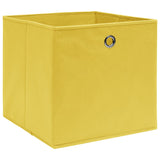 Boîtes de rangement Vidaxl 10 PCS 32x32x32 cm Tissu jaune