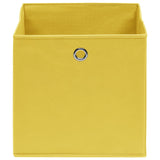 Boîtes de rangement Vidaxl 10 PCS 32x32x32 cm Tissu jaune