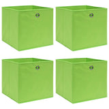Boîtes de stockage Vidaxl 4 PCS 32x32x32 cm Tissu vert