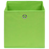 Boîtes de stockage Vidaxl 4 PCS 32x32x32 cm Tissu vert