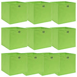 Boîtes de stockage Vidaxl 10 PCS 32x32x32 cm Tissu vert