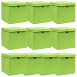 Boîtes de stockage Vidaxl avec couvercle 10 PCS 32x32x32 cm Fabric pourpre