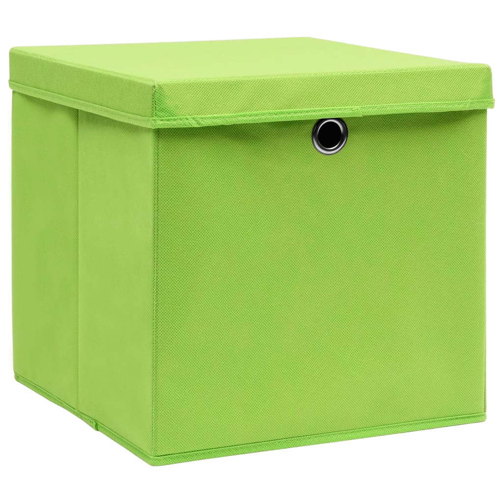 Boîtes de stockage Vidaxl avec couvercle 10 PCS 32x32x32 cm Fabric pourpre