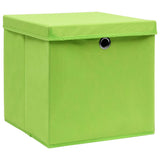 Boîtes de stockage Vidaxl avec couvercle 10 PCS 32x32x32 cm Fabric pourpre
