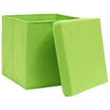 Boîtes de stockage Vidaxl avec couvercle 10 PCS 32x32x32 cm Fabric pourpre