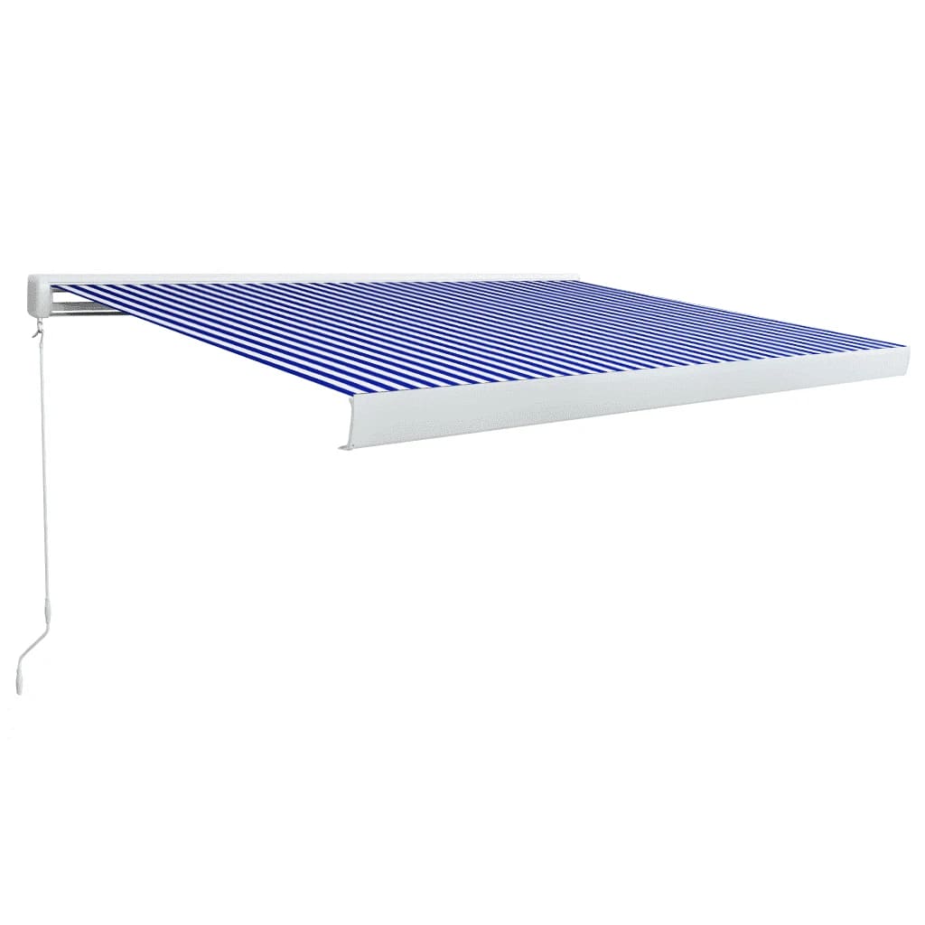 Vidaxl Luifel manualmente 300x250 cm blu e bianco