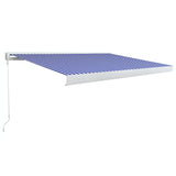 Vidaxl Luifel manualmente 450x300 cm azul y blanco