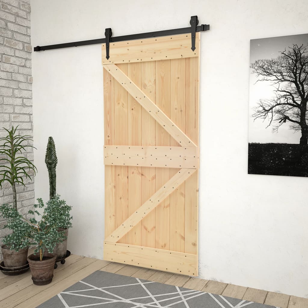 Vidaxl door 90x210 cm solid pine