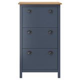 Vidaxl Shoe Cabinet Hill 72x35x124 cm Pine Solid Grey