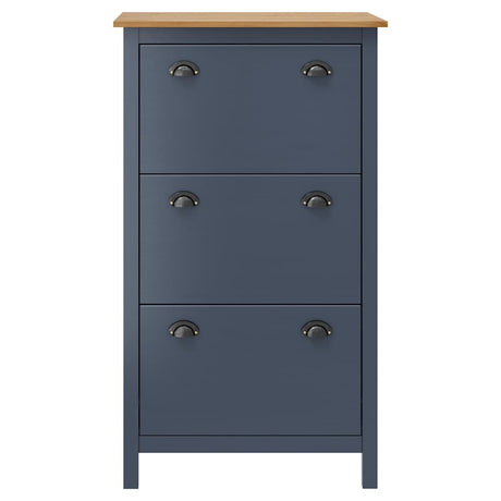 Vidaxl Shoe Cabinet Hill 72x35x124 cm Pine Solid Grey