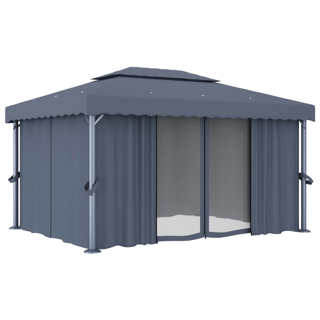 Vidaxl Arbor con tenda 4x3 m Antracite in alluminio