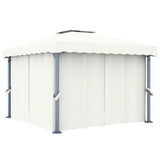 Vidaxl Arbor med gardin 3x3 m aluminiumkrem hvit