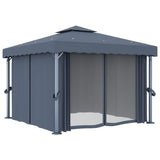 Vidaxl Arbor med gardin 3x3 M aluminium Antracitt