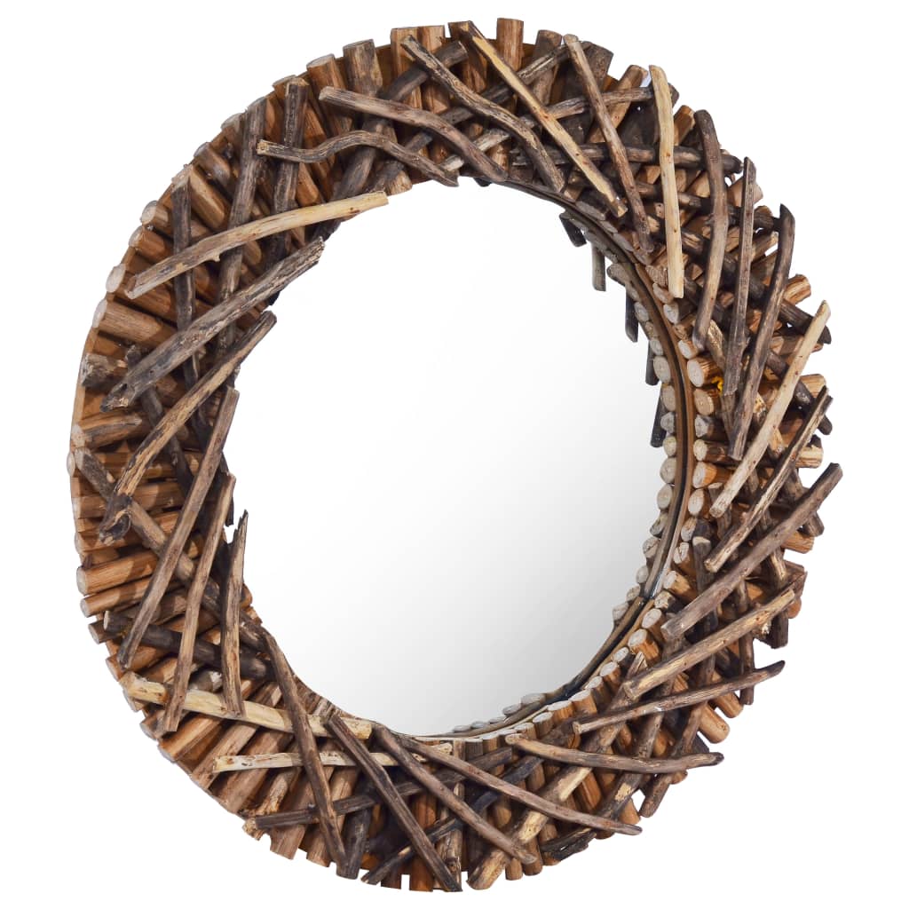 Vidaxl Wall Mirror omkring 60 cm teak træ