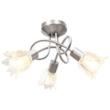 Vidaxl Plafond Lampe avec des capuchons en verre en verre 3XE14 transparents