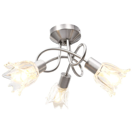 Vidaxl Plafond Lampe avec des capuchons en verre en verre 3XE14 transparents