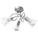 Vidaxl ceiling lamp with glass tulip -shaped hoods 3xe14 transparent