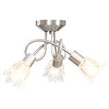 Vidaxl ceiling lamp with glass tulip -shaped hoods 3xe14 transparent