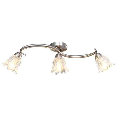 Vidaxl Plafond Lampe avec des capuchons en verre en verre 3XE14 transparents