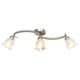 Vidaxl ceiling lamp with glass tulip -shaped hoods 3xe14 transparent