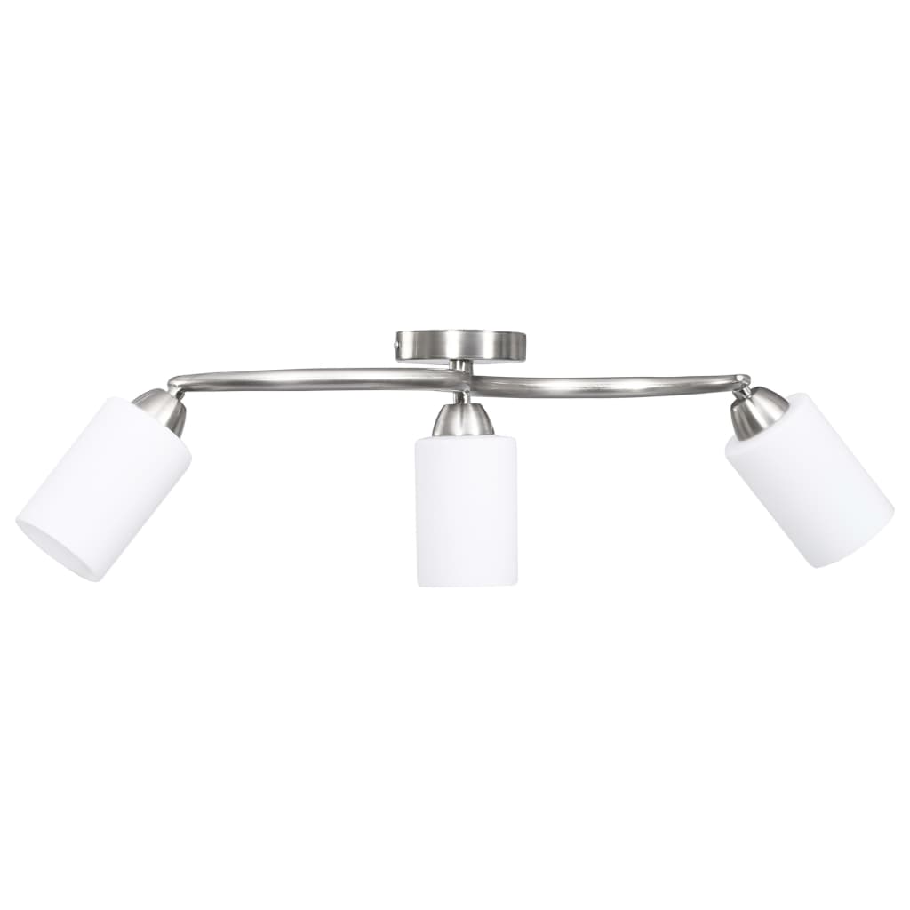 Vidaxl Plafond lampe avec capuchons cylindriques en céramique 3xe14 blanc