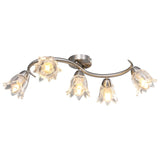 Vidaxl ceiling lamp with glass tulip -shaped hoods 5xe14 transparent