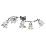 Vidaxl Plafond Lampe avec des capuchons en forme de tulipe en verre 5xe14 transparent