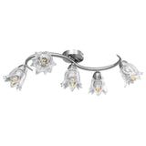 Vidaxl ceiling lamp with glass tulip -shaped hoods 5xe14 transparent