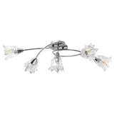 Vidaxl Plafond Lampe avec des capuchons en forme de tulipe en verre 5xe14 transparent