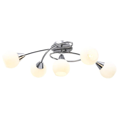 Vidaxl plafond avec des capuchons sphériques en céramique pour 5xe14 blanc