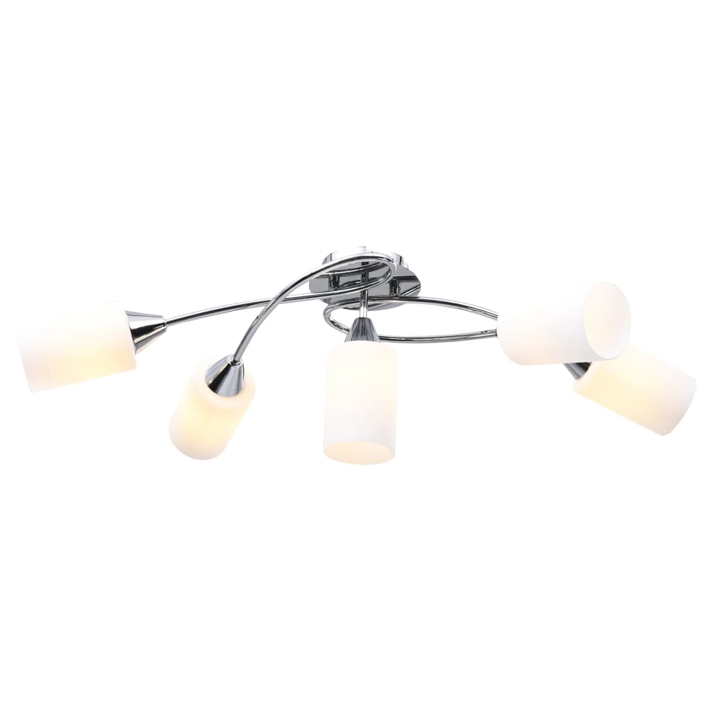 Vidaxl ceiling lamp with ceramic cylindrical caps 5xe14 white