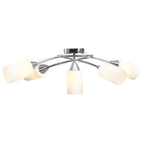 Vidaxl Plafond lampe avec capuchons cylindriques en céramique 5xe14 blanc