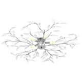 Vidaxl plafond avec bras de feuilles de cristal acrylique pour 5xe14 blanc