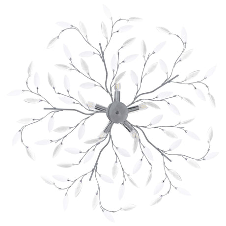Vidaxl plafond avec bras de feuilles de cristal acrylique pour 5xe14 blanc