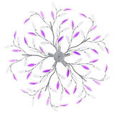 Vidaxl Plafond lampe avec des bras de feuille de cristal acrylique pour 5xe14 violet